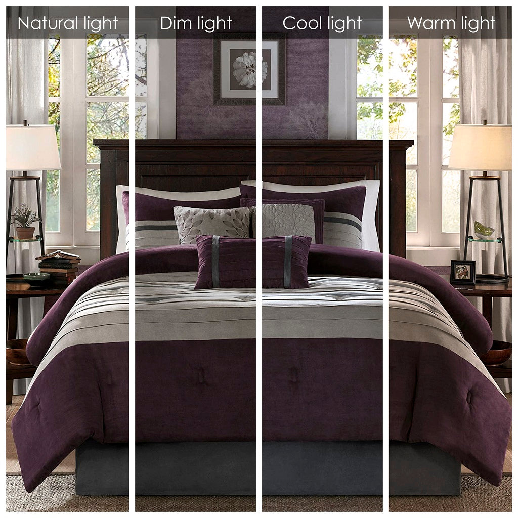 Madison Park 7 PC Pieced Faux Suede Comforter Set