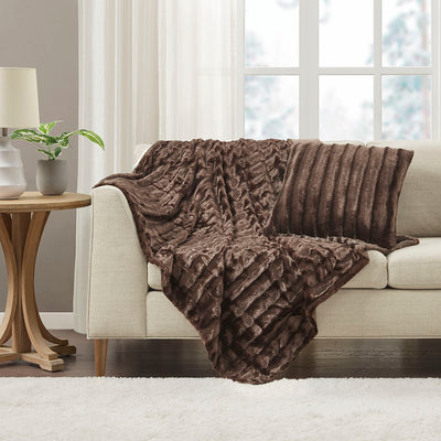 Madison Park Long Fur Throw