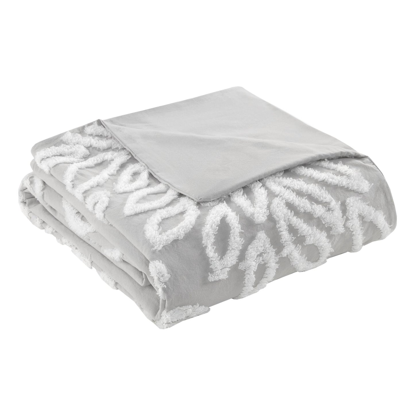 Madison Park 3 Piece Tufted Cotton Chenille Floral Duvet Cover Set