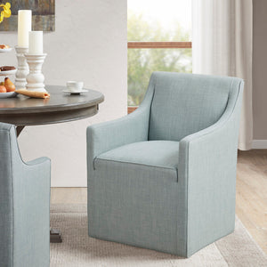 Charlotte Upholstered Dining Arm Chair with Hidden Casters