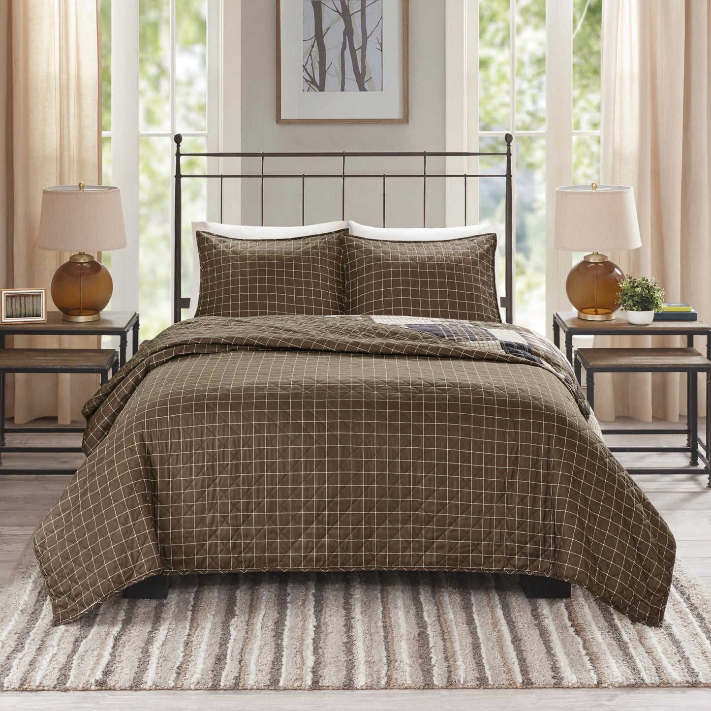 Madison Park 3 Piece Reversible Printed Quilt Set