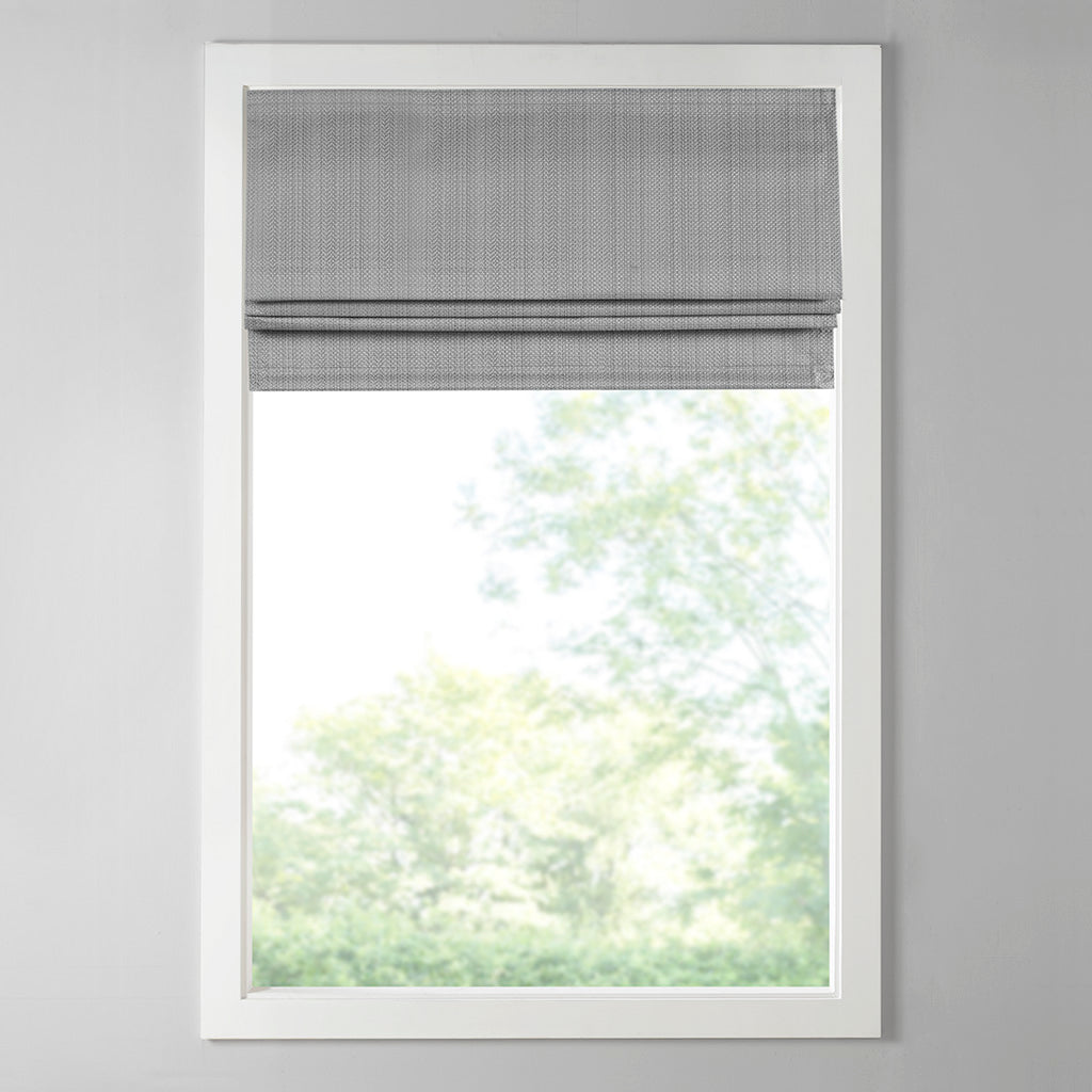 Madison Park Basketweave Room Darkening Cordless Roman Shade
