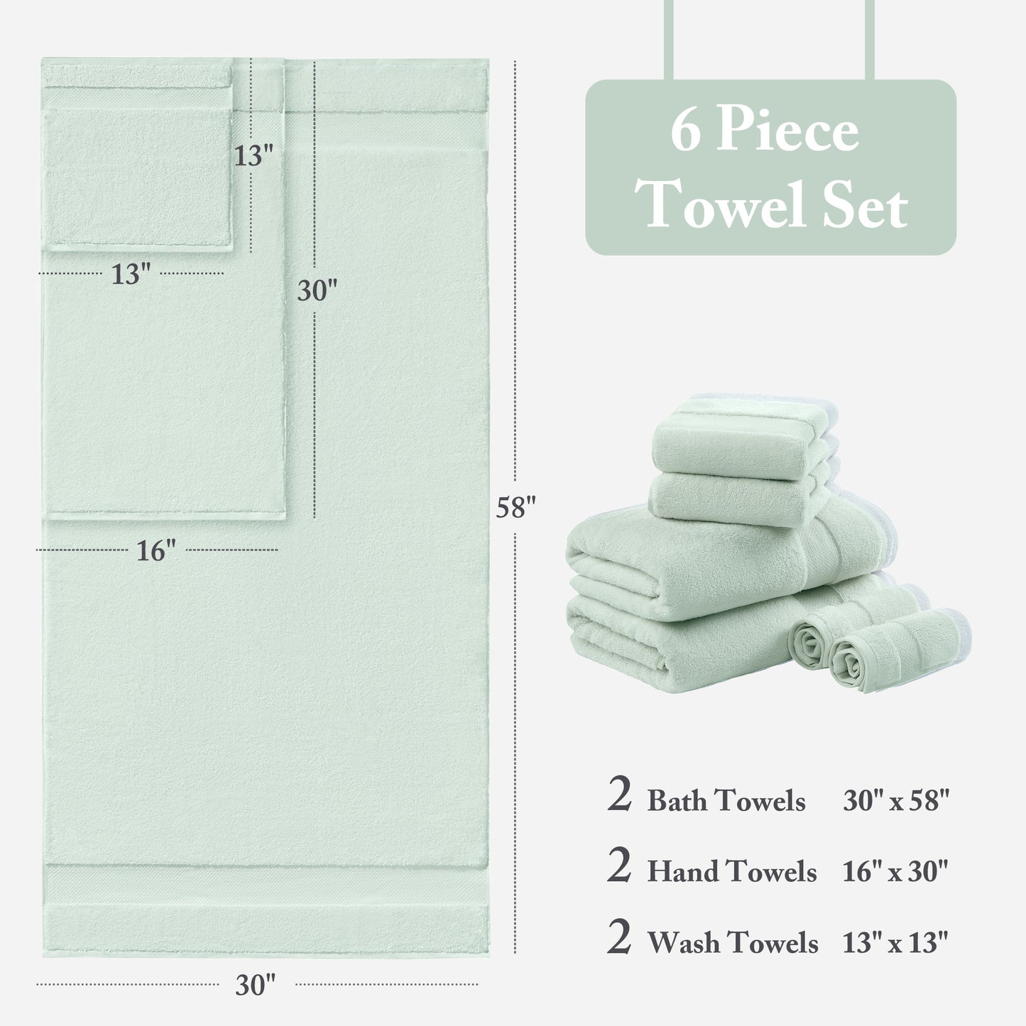 Madison Park Signature Cotton 6 Piece Bath Towel Set