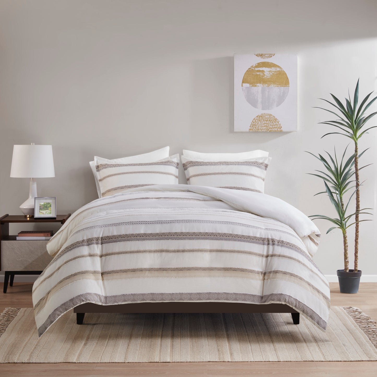 Madison Park 3 Piece Clipped Jacquard Duvet Cover Set