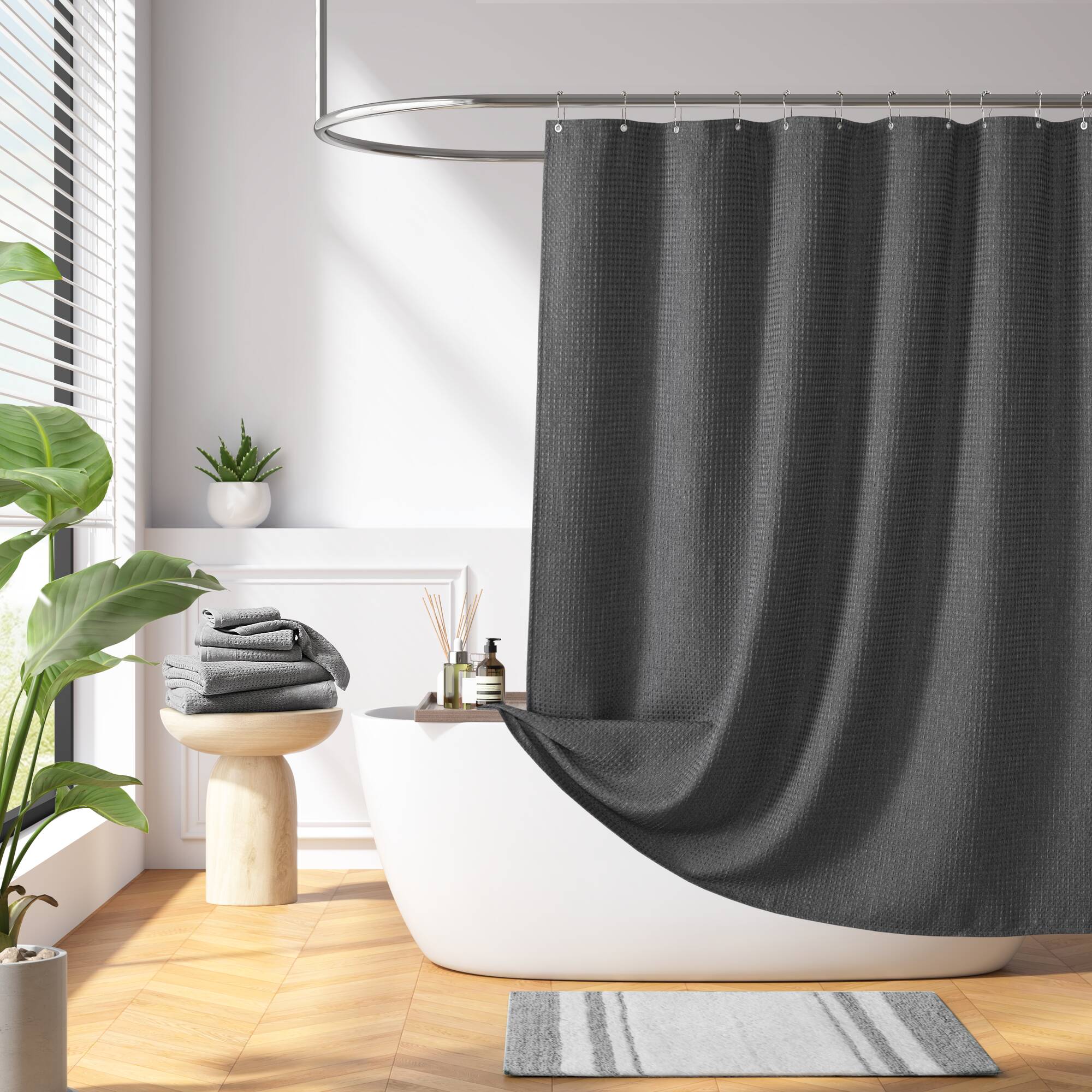Madison Park - Arbor Waffle Shower Curtain - Bath Accessories