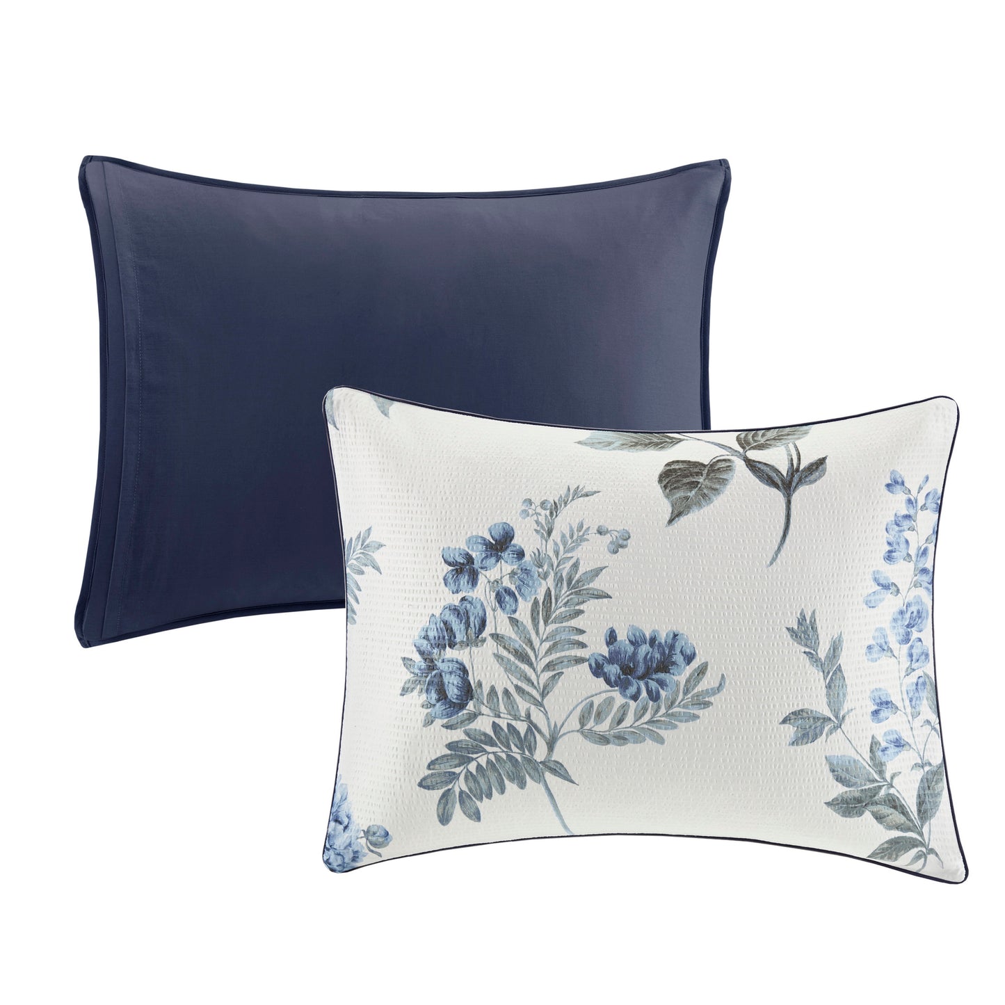 Madison Park 7 Piece Printed Seersucker Comforter Set with Throw Blanket