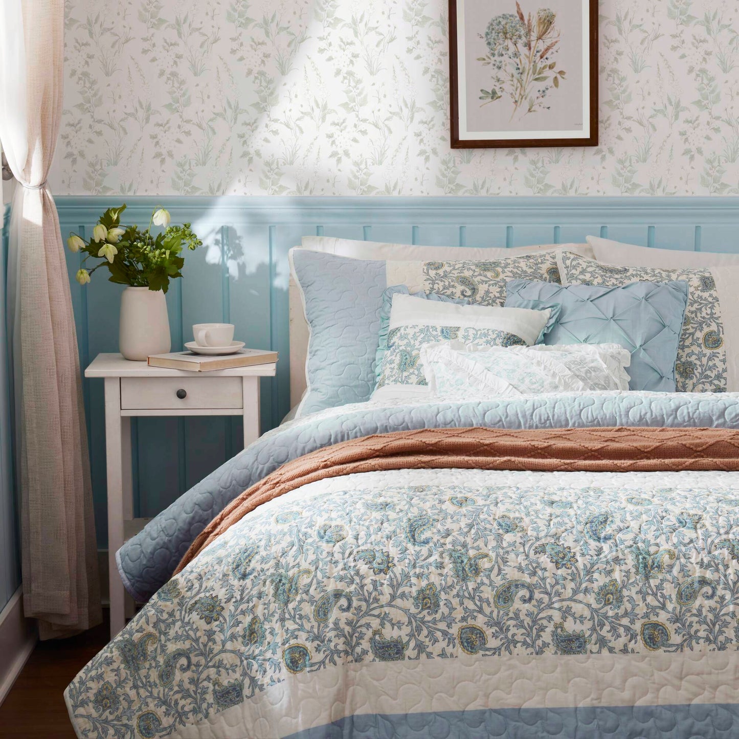 Madison Park 6 Piece Cotton Percale Quilt Set with Throw Pillows
