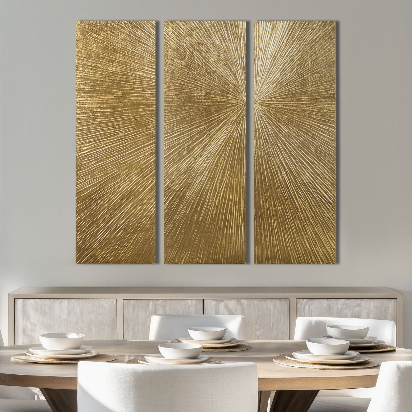 Madison Park Signature Hand Painted Triptych 3-piece Dimensional Resin Wall Art Set