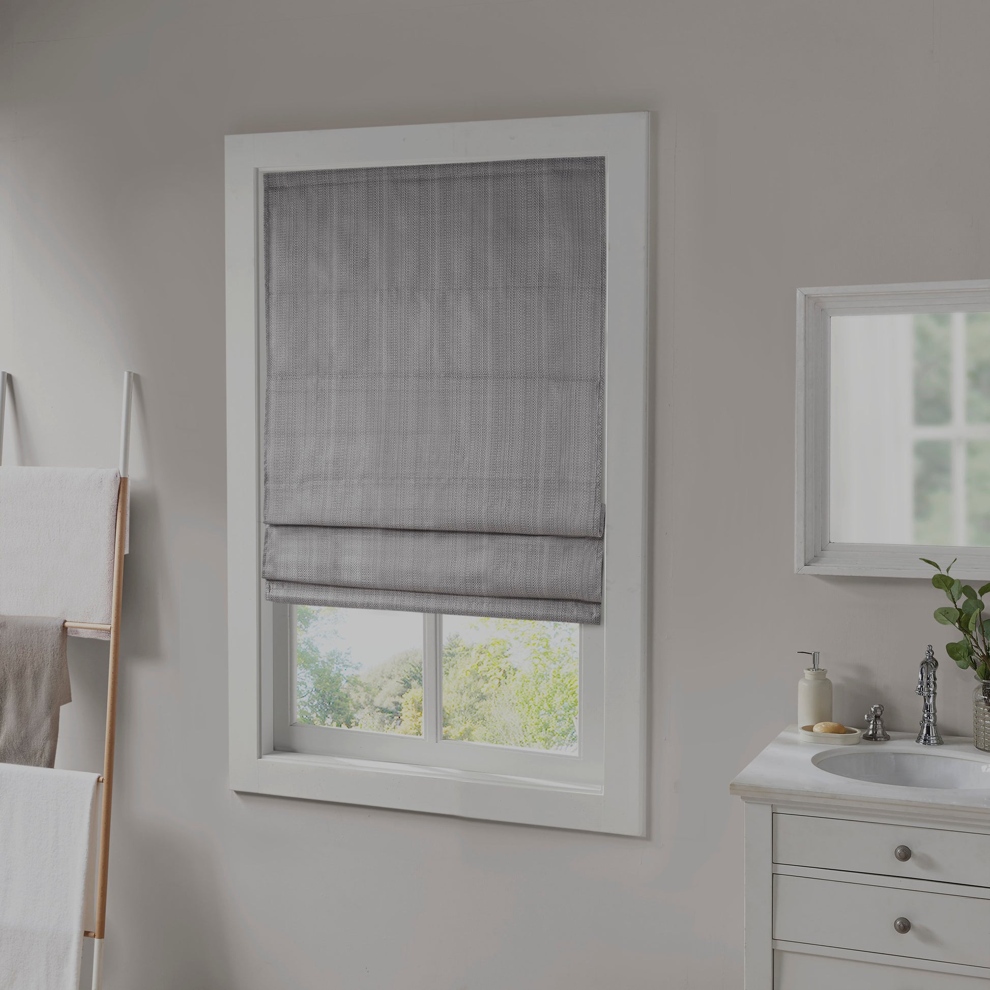 Madison Park Basketweave Total Blackout Roman Shade
