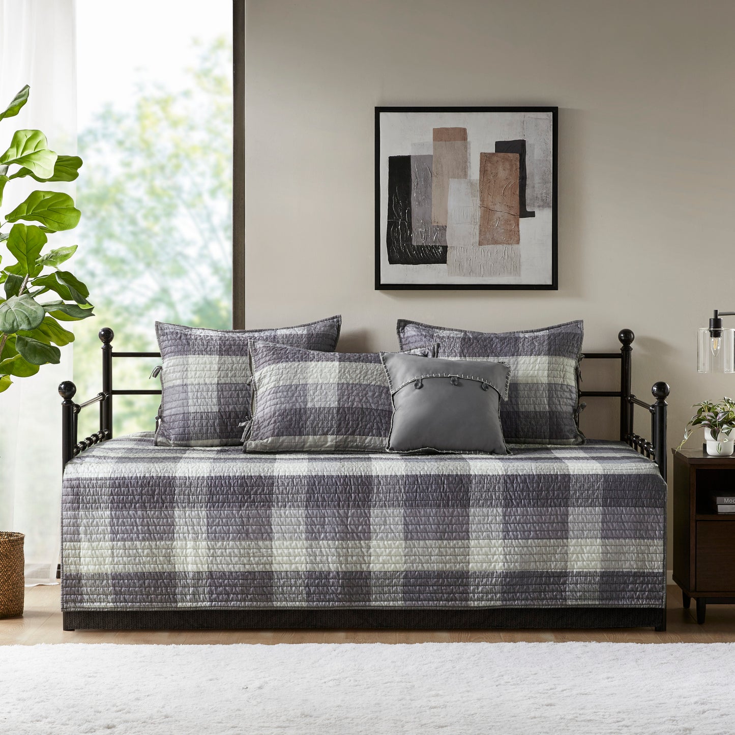 Madison Park 6 Piece Reversible Plaid Daybed Cover Set