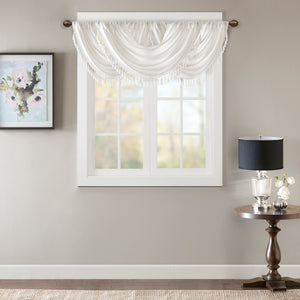 Elena Faux Silk Waterfall Embellished Valance