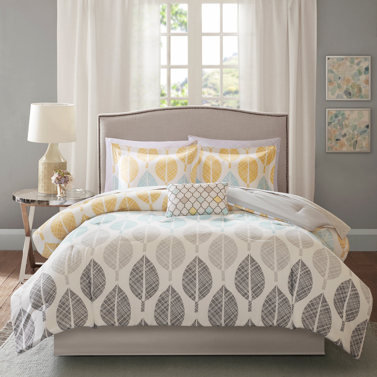 Madison Park Essentials 9 Piece Comforter Set with Cotton Bed Sheets