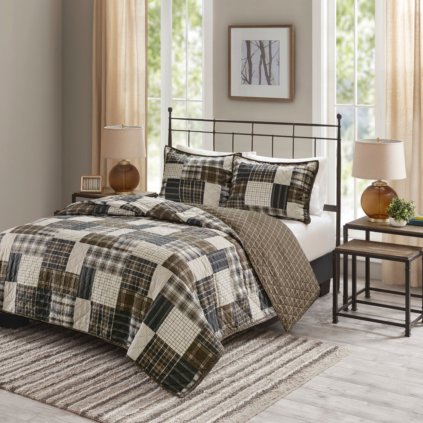 Madison Park 3 Piece Reversible Printed Quilt Set