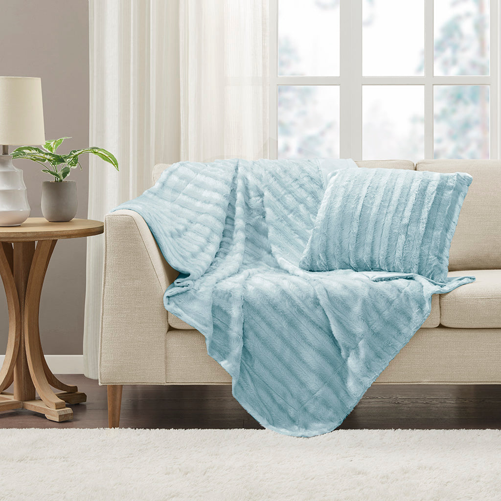 Madison Park Long Fur Throw
