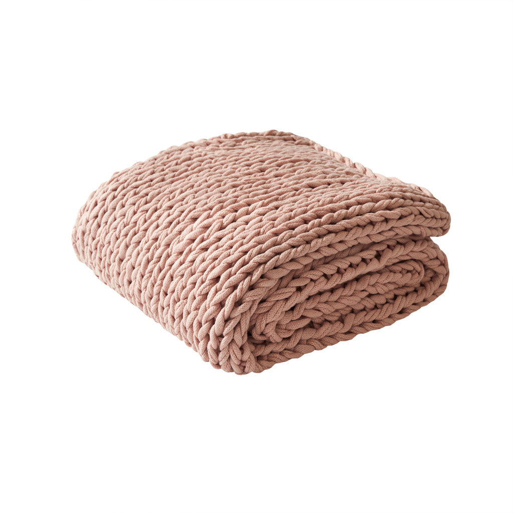 Madison Park Hand Made Chunky Double Knit Throw Blanket
