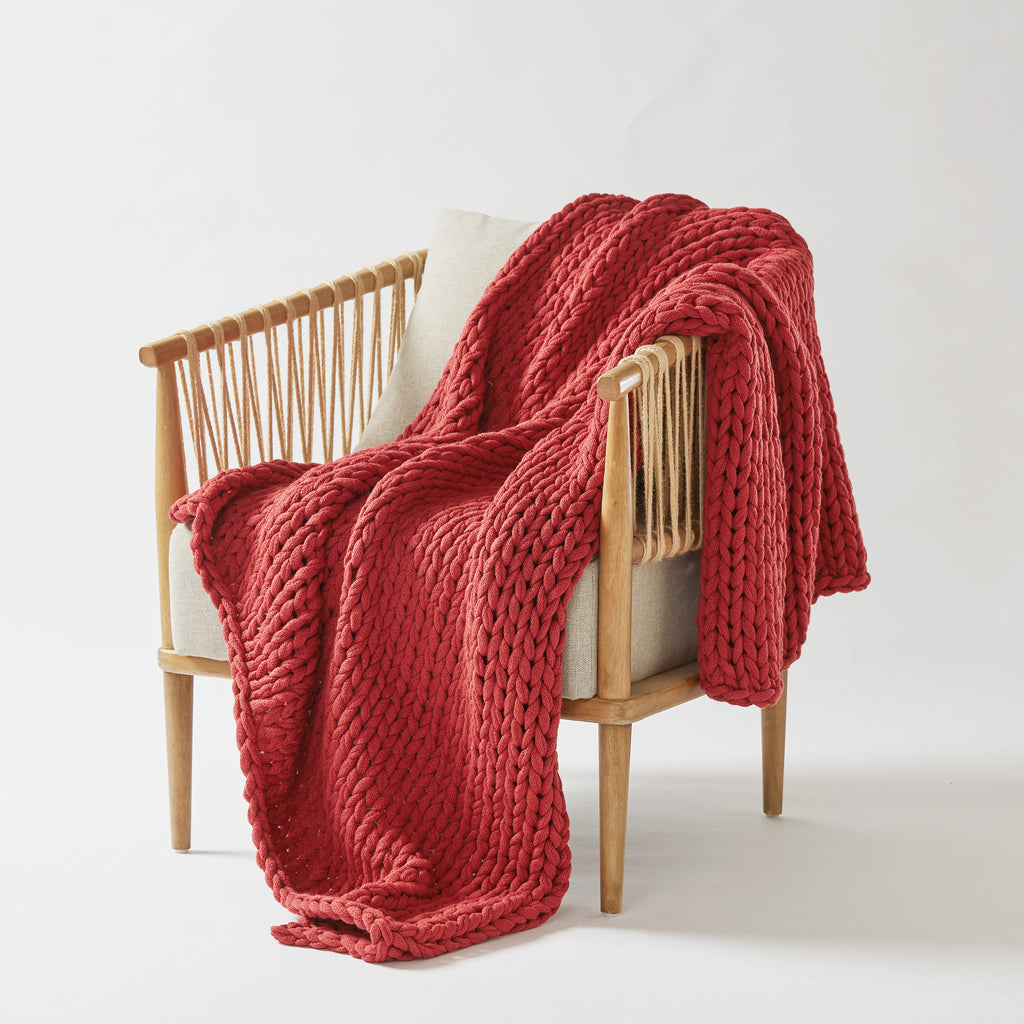 Madison Park Hand Made Chunky Double Knit Throw Blanket