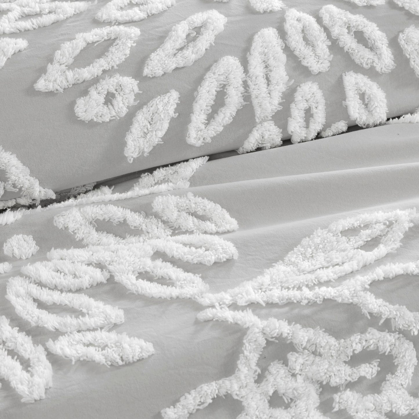 Madison Park 3 Piece Tufted Cotton Chenille Floral Duvet Cover Set