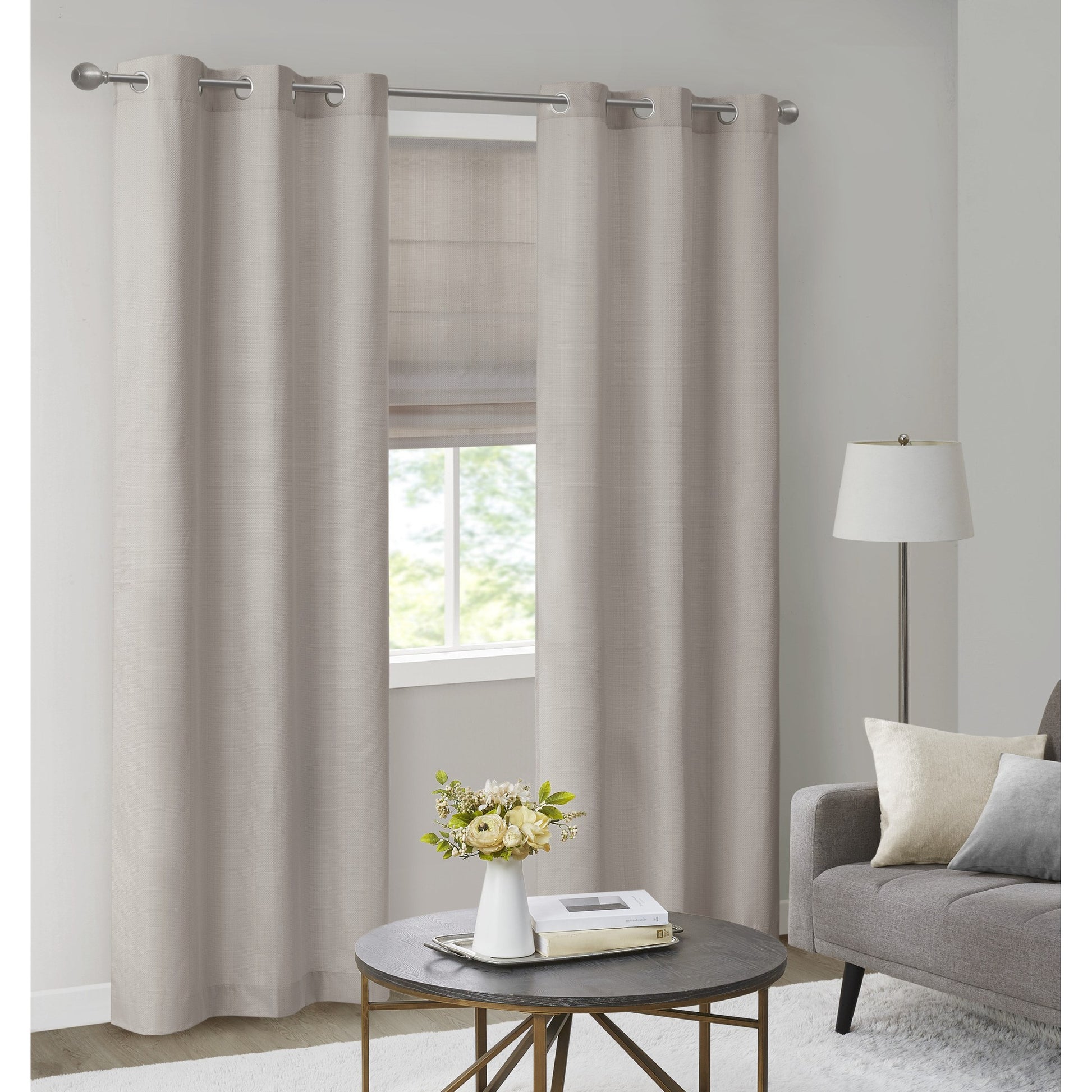 Madison Park Basketweave Room Darkening Cordless Roman Shade