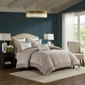 Pescal Oversized Velvet Comforter Set with Euro Shams and Throw Pillows