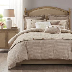 Grace 9 Piece Geometric Oversized Jacquard Comforter Set