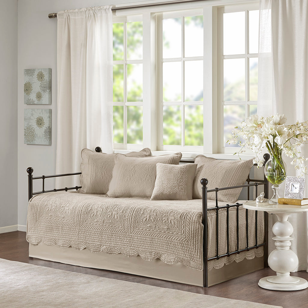 Madison Park 6 Piece Reversible Scalloped Edge Daybed Cover Set