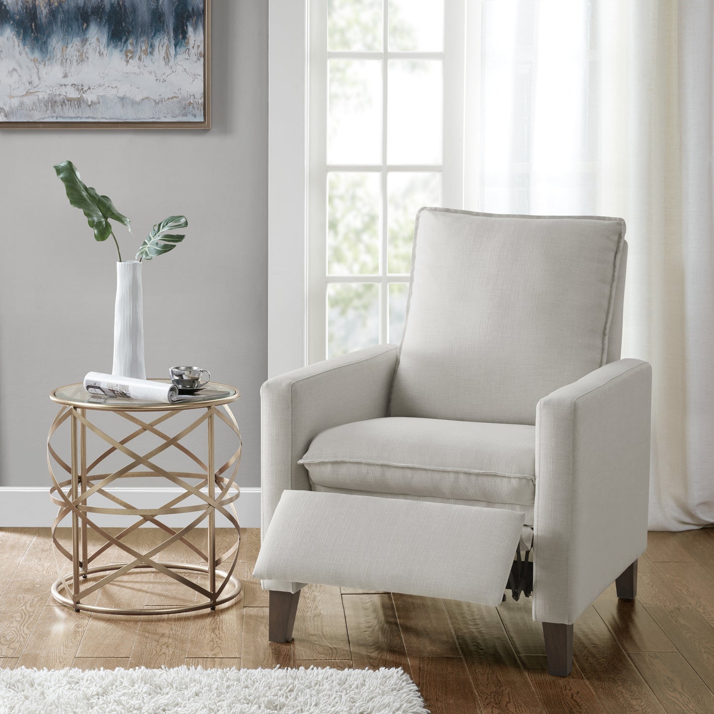 Madison Park Upholstered Manual Push Back Recliner