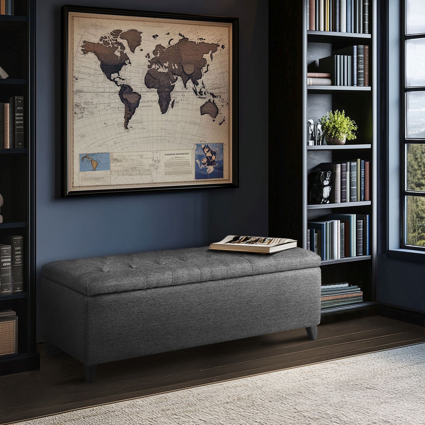 Madison Park Tufted Top Soft Close Storage Bench