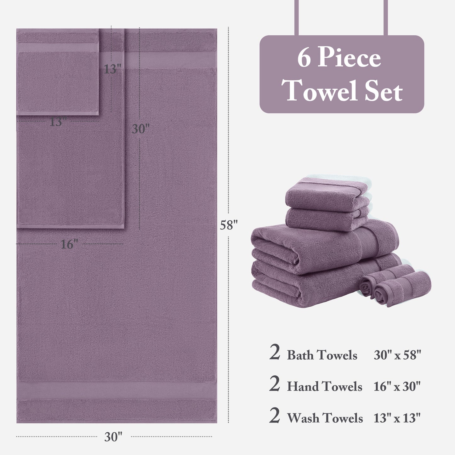 Madison Park Signature Cotton 6 Piece Bath Towel Set