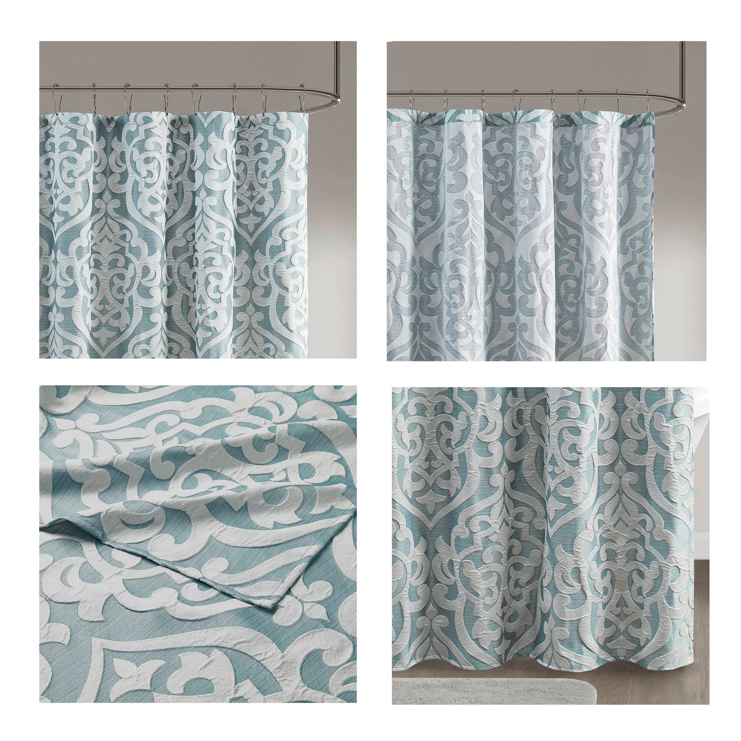 Madison Park Jacquard Shower Curtain