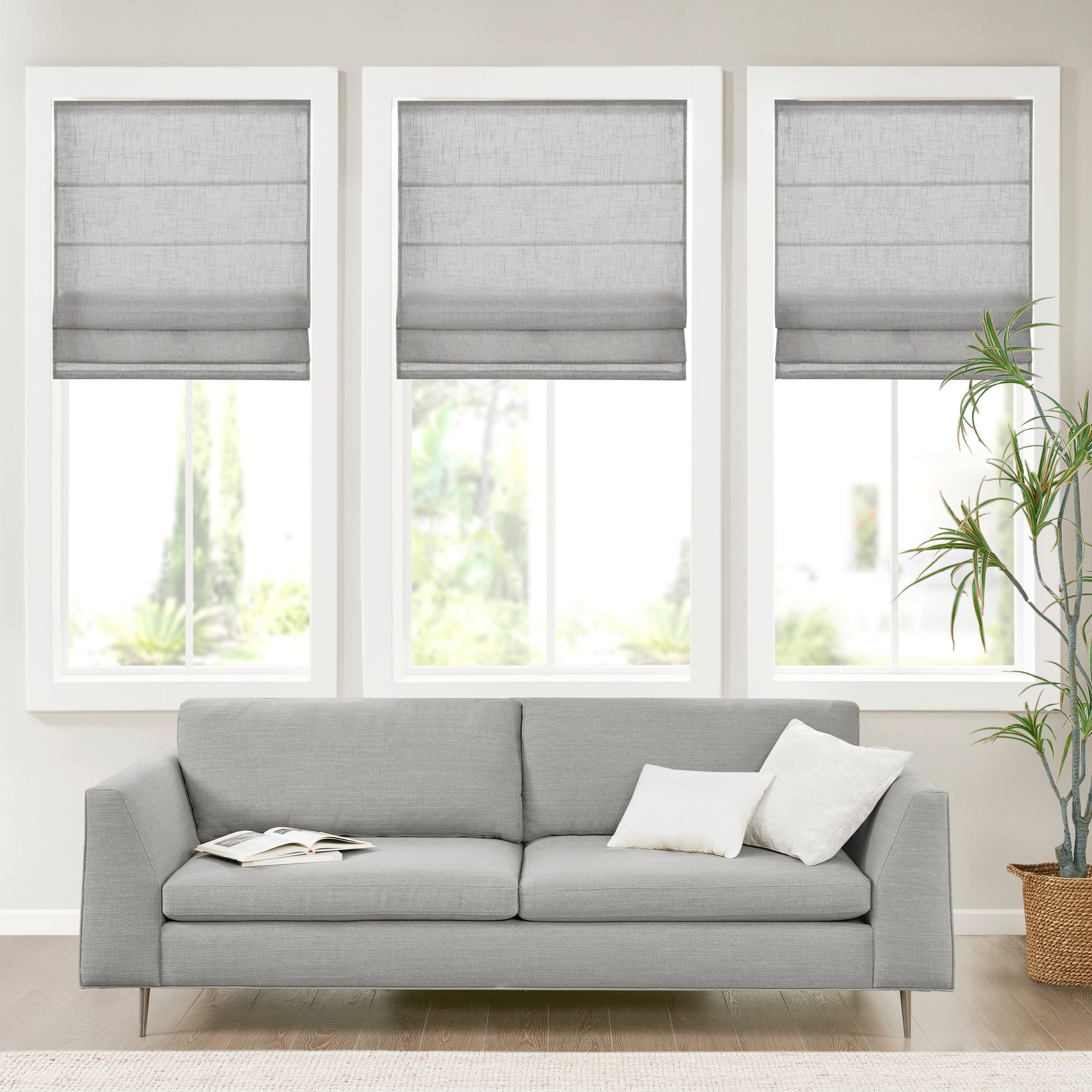 Madison Park - Kyler Linen Blend Light Filtering Cordless Roman
