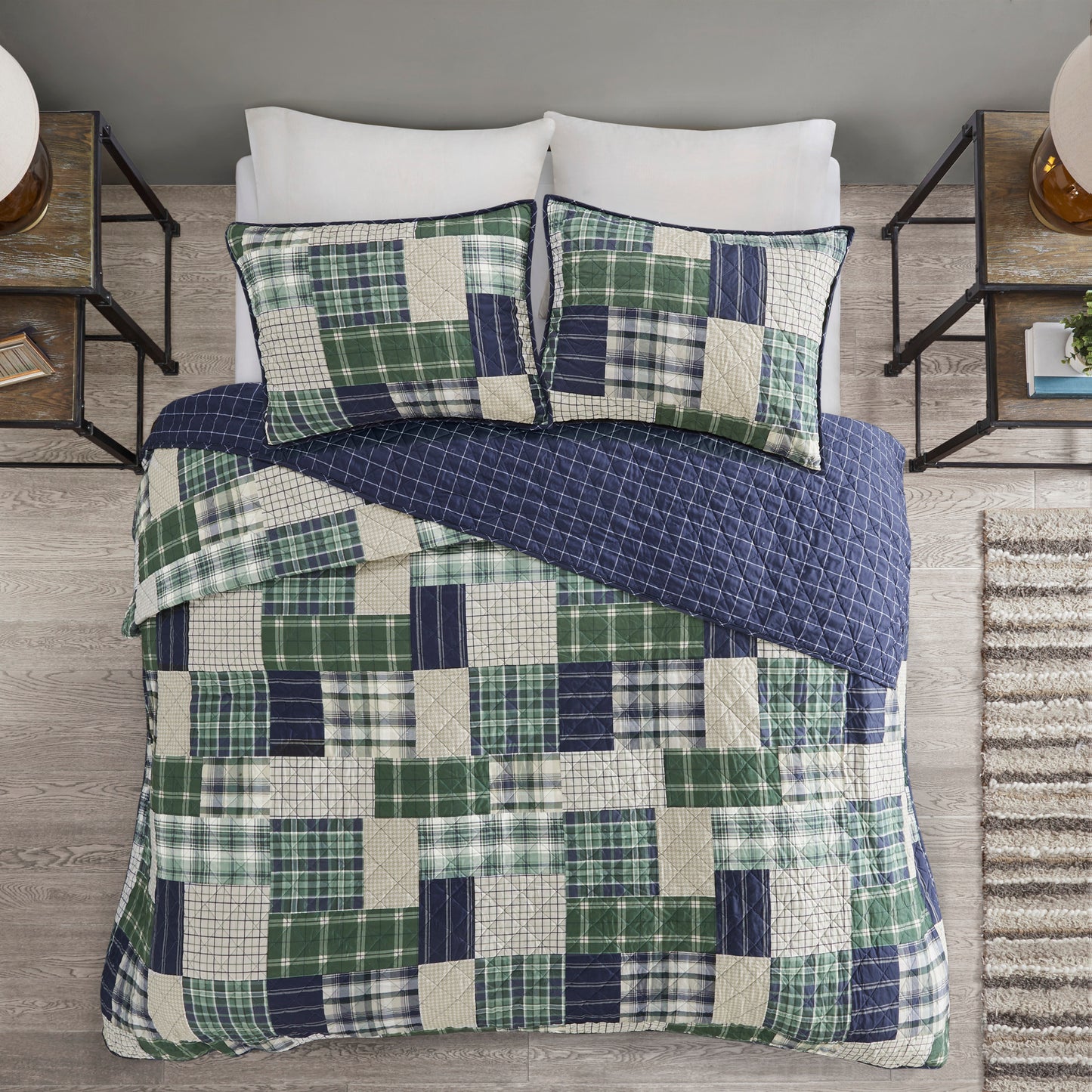 Madison Park 3 Piece Reversible Printed Quilt Set