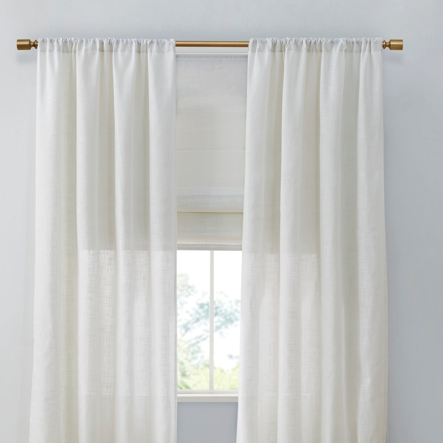 Madison Park Linen Blend Light Filtering Curtain Panel Pair