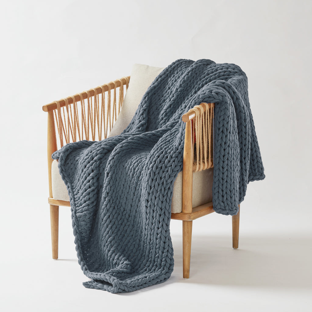 Madison Park Hand Made Chunky Double Knit Throw Blanket