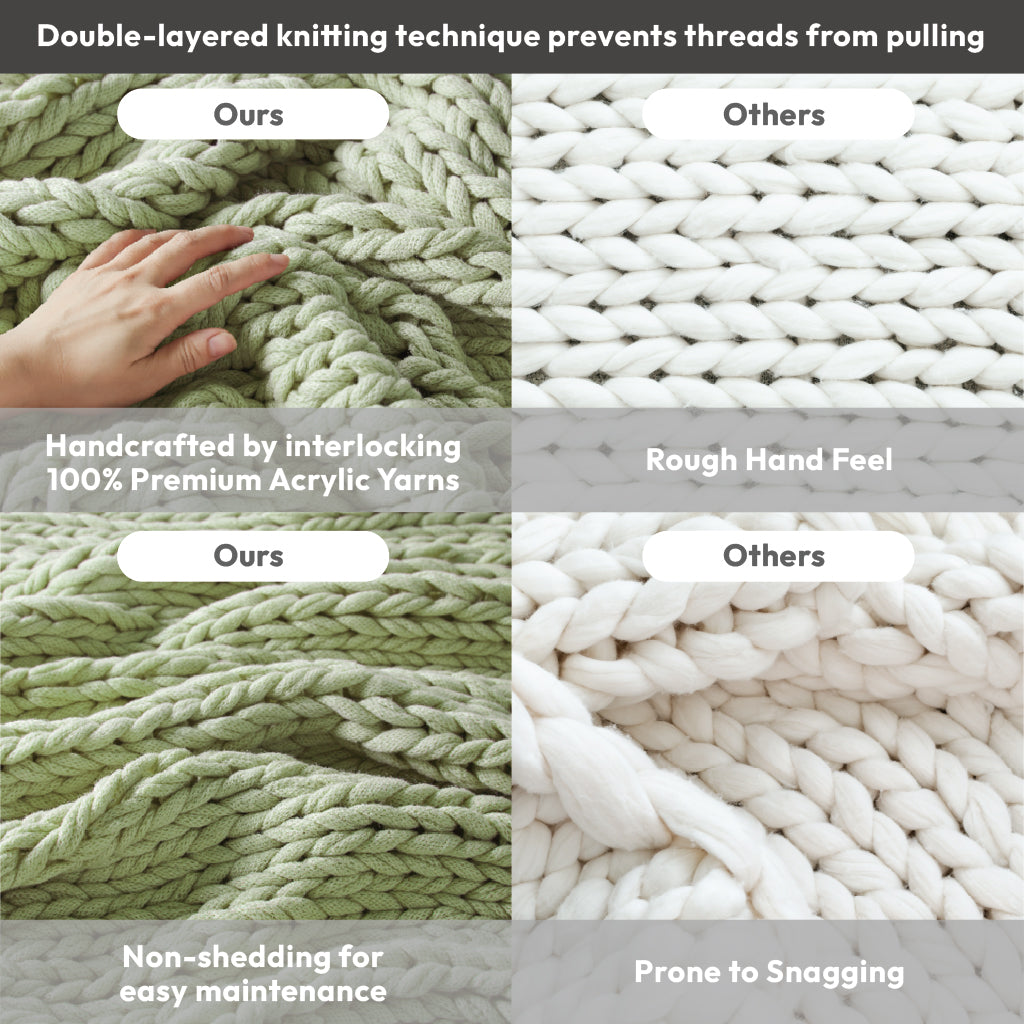 Madison Park Hand Made Chunky Double Knit Throw Blanket