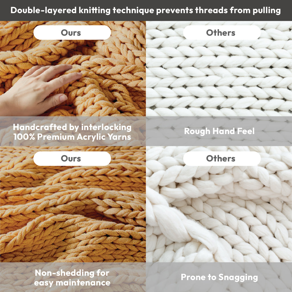 Madison Park Hand Made Chunky Double Knit Throw Blanket