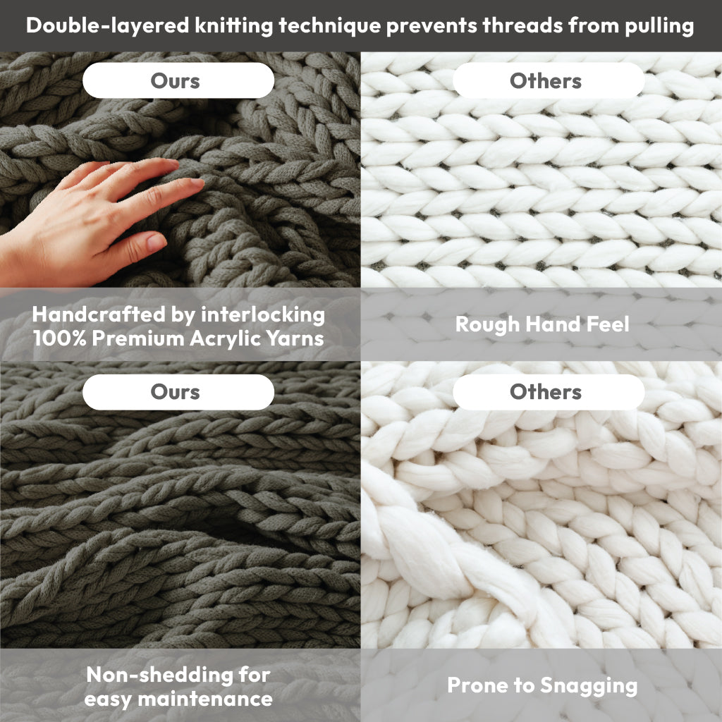 Madison Park Hand Made Chunky Double Knit Throw Blanket