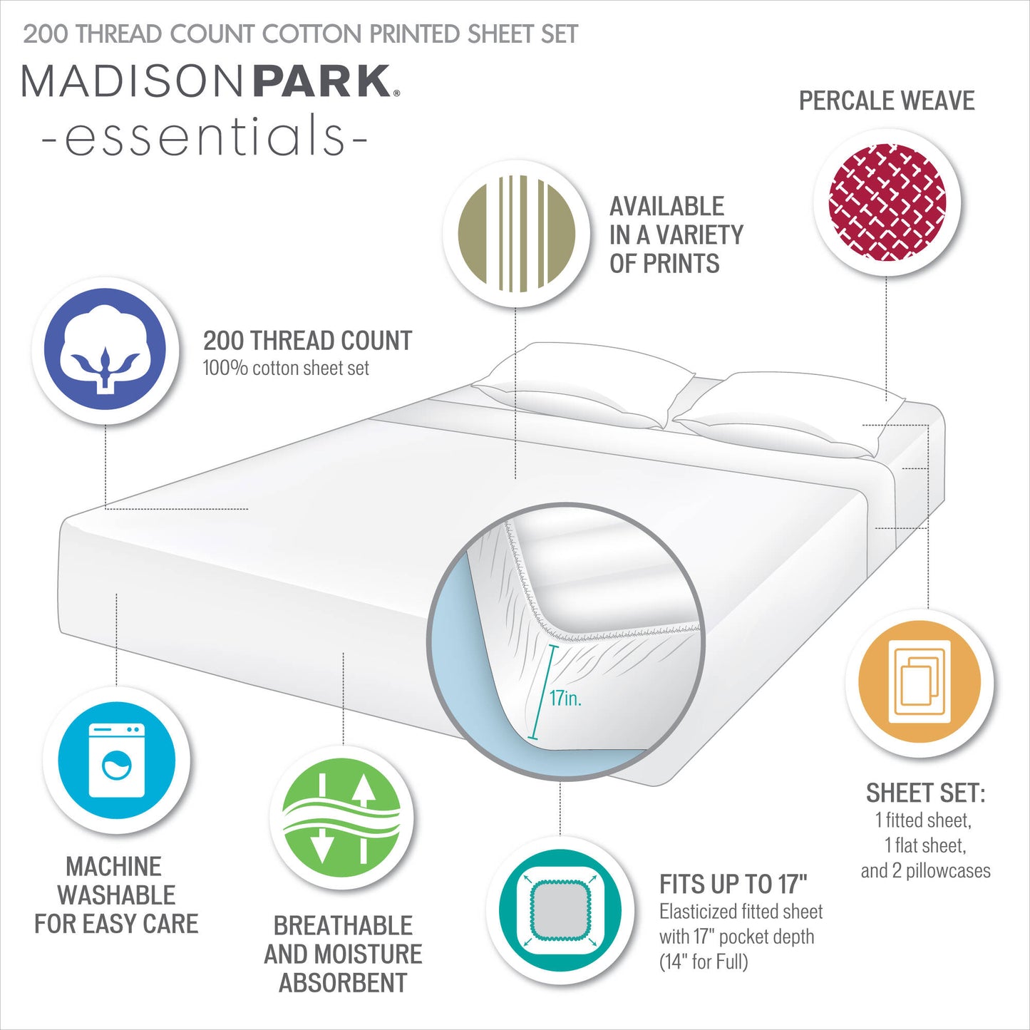 Madison Park Essentials Sheet Set