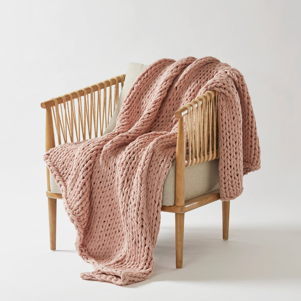 Madison Park Hand Made Chunky Double Knit Throw Blanket
