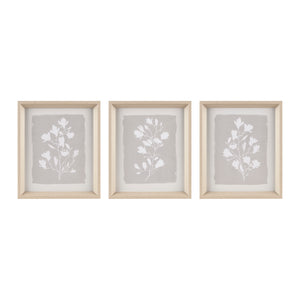 Fair Florets 3-piece Framed Glass Wall Art Set