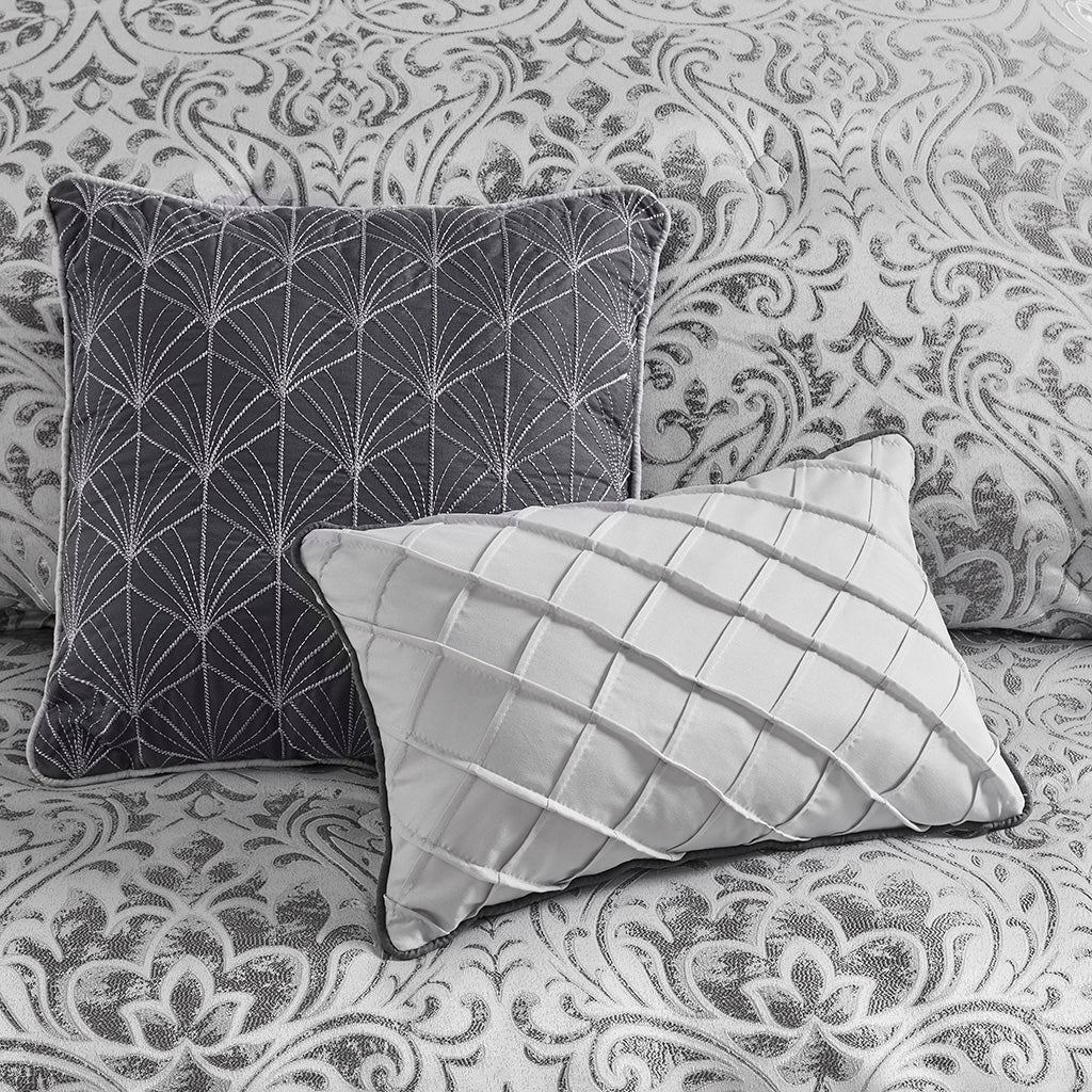 Madison Park 12 Piece Jacquard Comforter Set with Bed Sheets