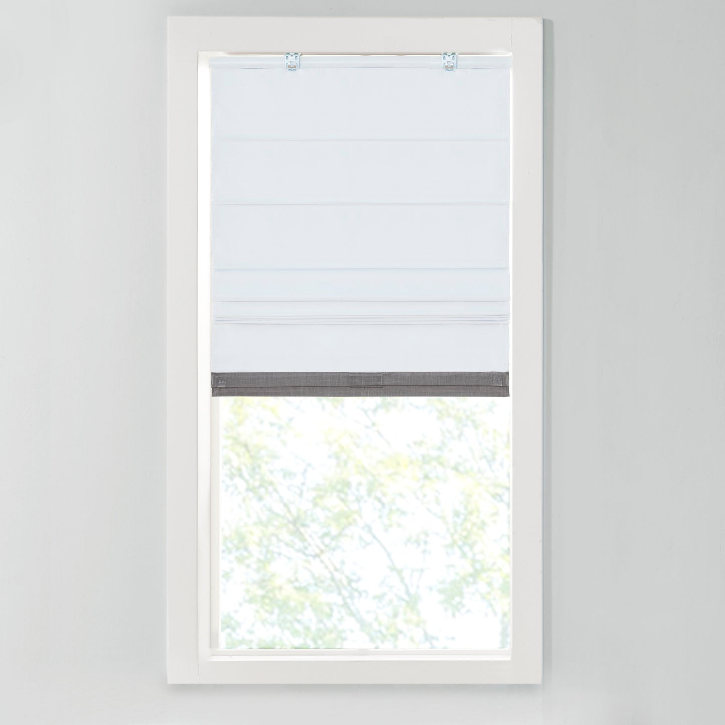 Madison Park Faux Linen Cordless Total Blackout Roman Shade