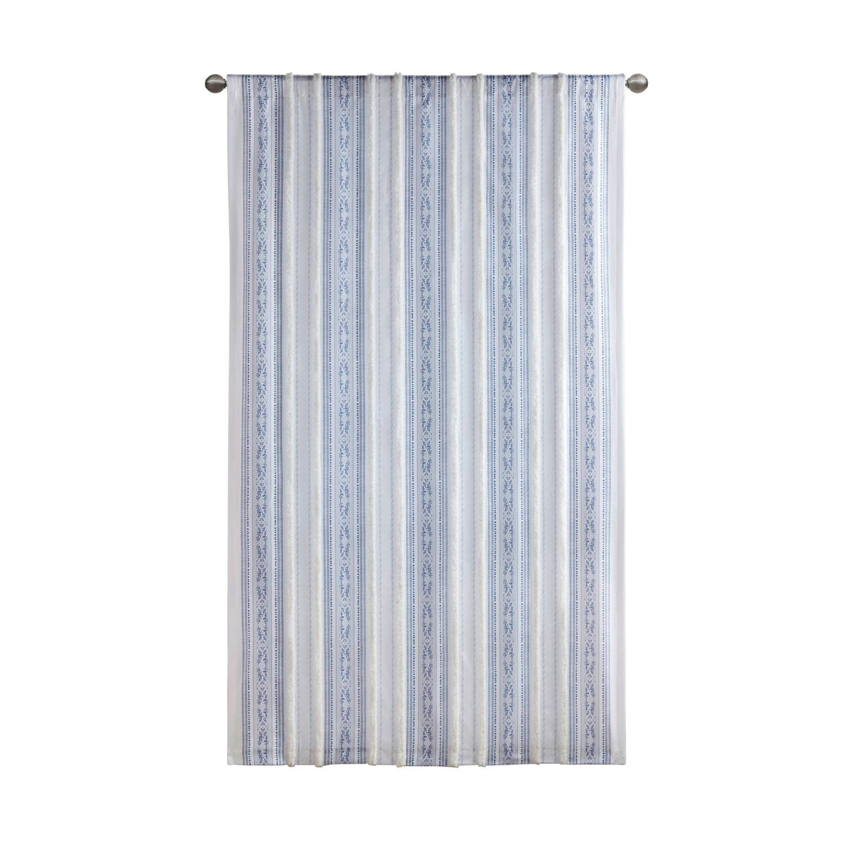 Madison Park Poly Printed Curtain Panel with Tufted Stripe and Lining
