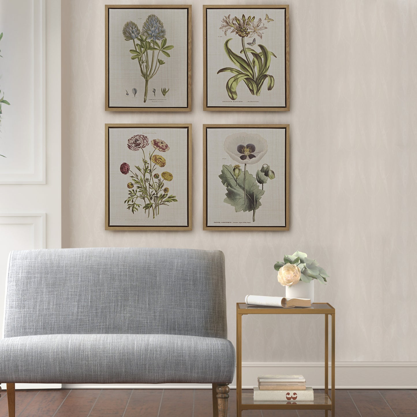 Madison Park 4-piece Botanical Illustration Framed Canvas Wall Art Set