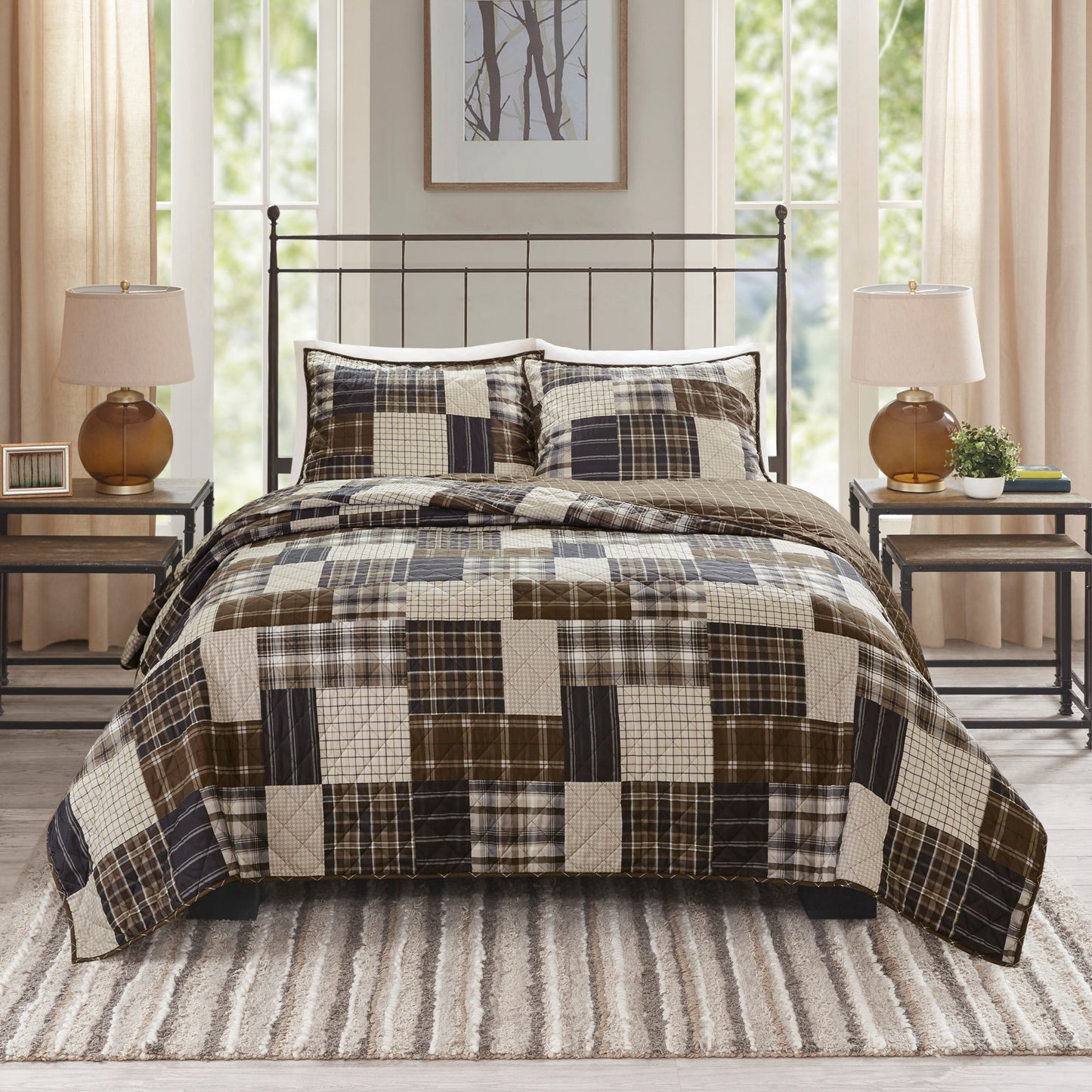 Madison Park 3 Piece Reversible Printed Quilt Set