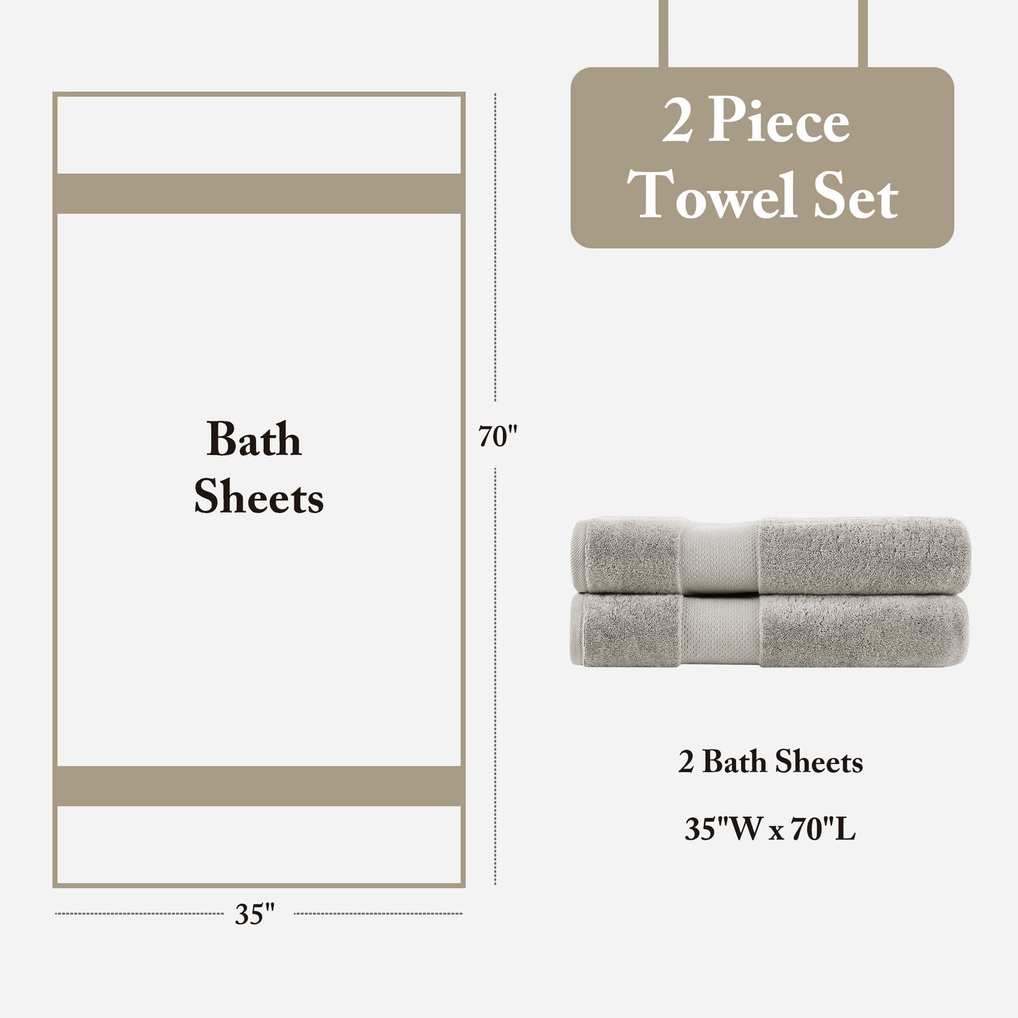 Madison Park Signature 100% Cotton Bath Sheet 2 Piece Set