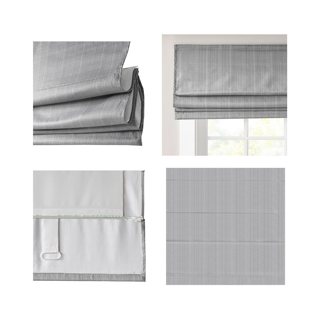 Madison Park Basketweave Room Darkening Cordless Roman Shade