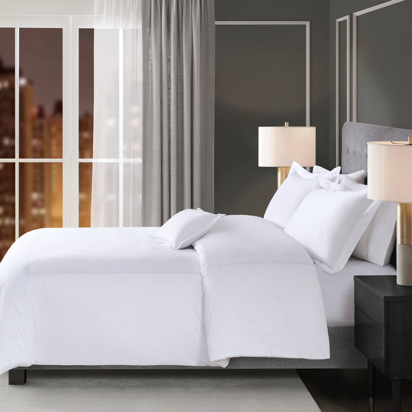 Madison Park Signature 100% Cotton Sateen Embroidered Comforter Set