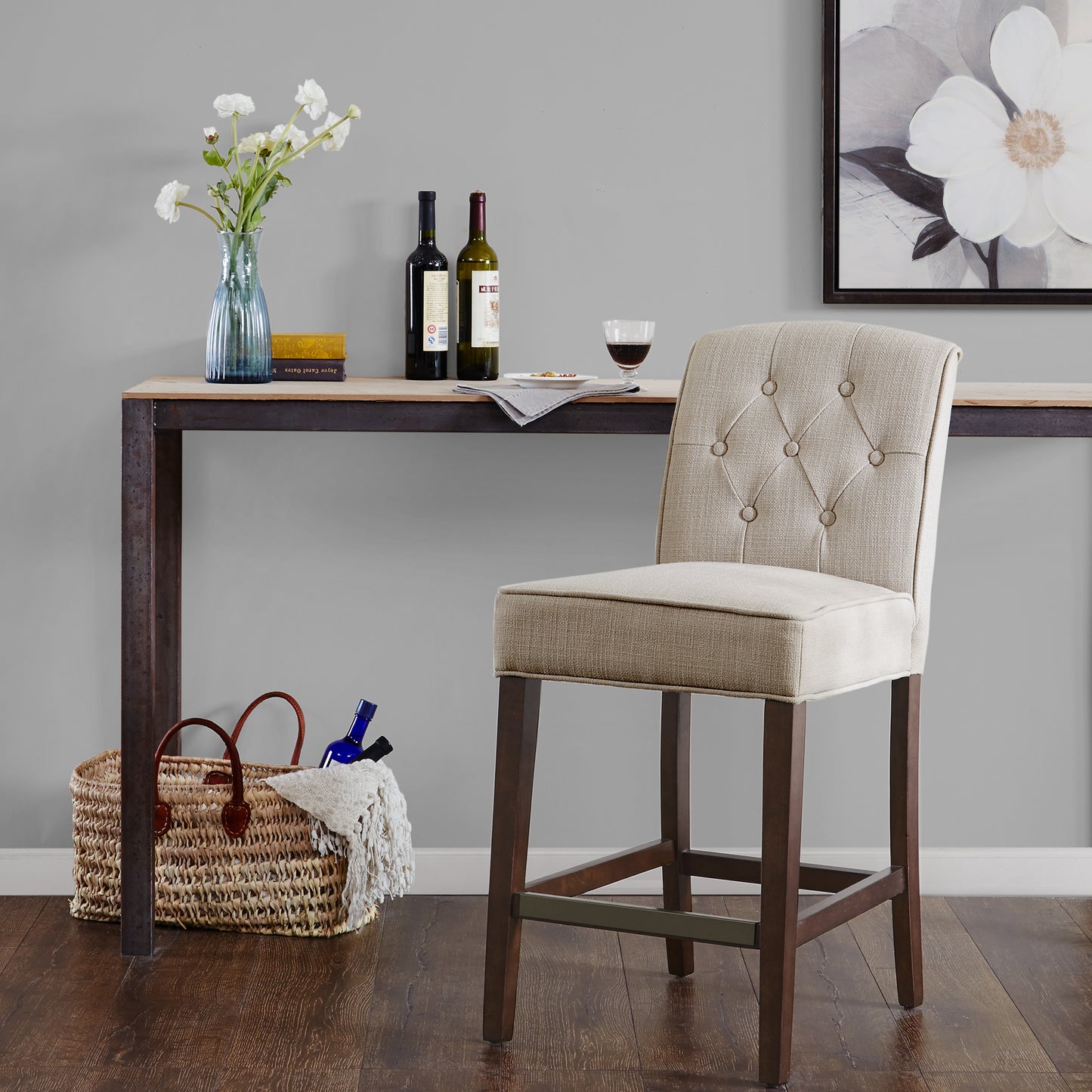 Madison Park Tufted Counter Stool