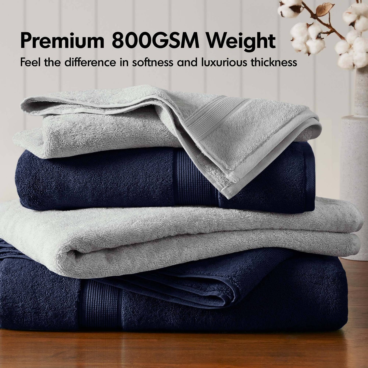 Madison Park Signature 800GSM Ultra-Soft 100% Cotton Absorbent Towel Set