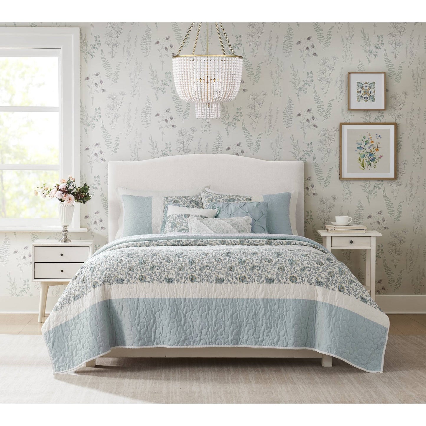 Madison Park 6 Piece Cotton Percale Quilt Set with Throw Pillows